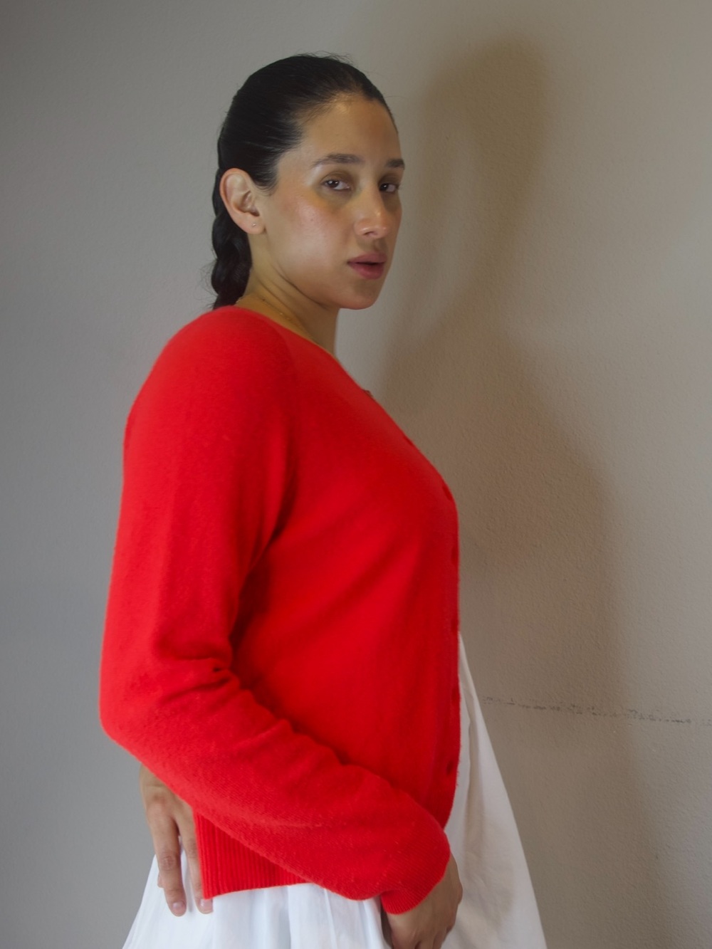 Anthropologie The Cashmere Collection Red Button-Front Cardigan Size L - Picture 4 of 8